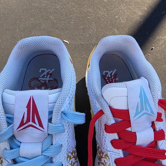 Nike Kids White Sneakers with Red and Blue Accents - Picture 13 of 14